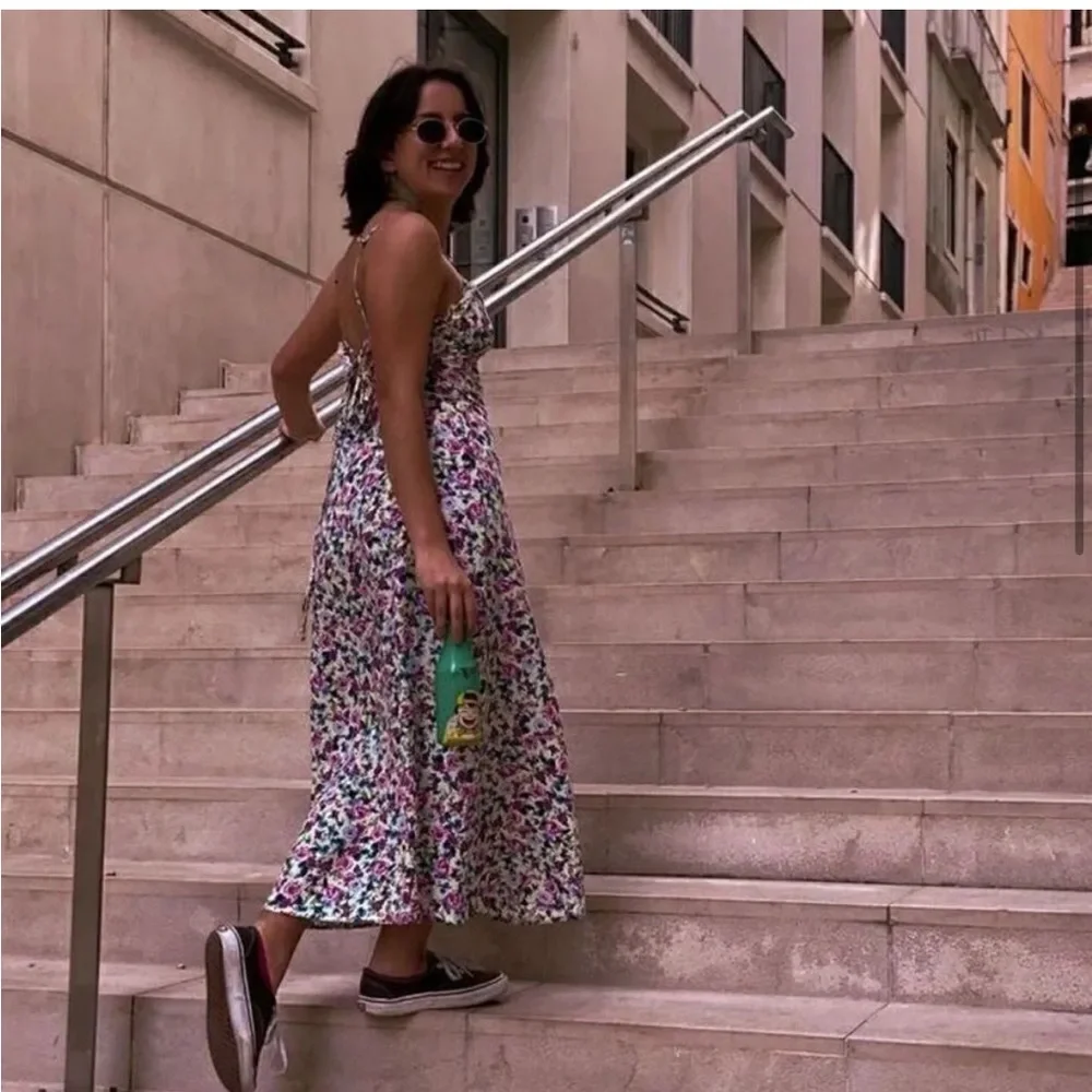 Zara Blogger Favorite Floral Printed Spaghetti Strap Madi Sun Dress - Picture 3 of 8